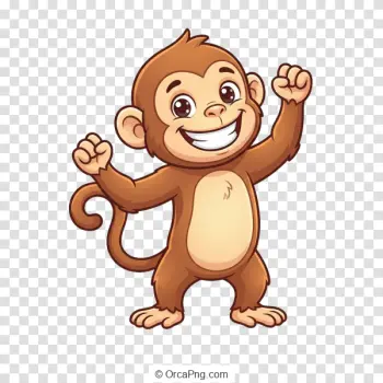 Jubilant Cartoon Monkey