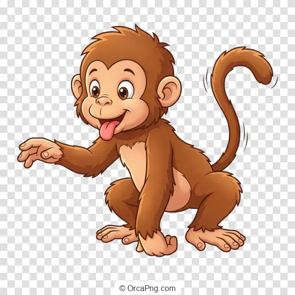 Playful Cartoon Monkey Character