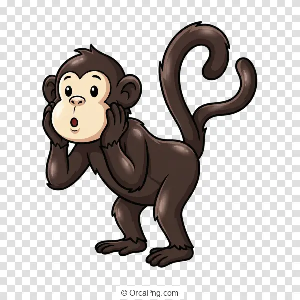Surprised Cartoon Monkey