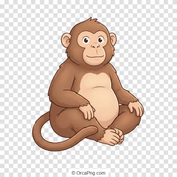 Smiling Cartoon Monkey Character
