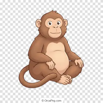 Smiling Cartoon Monkey Character