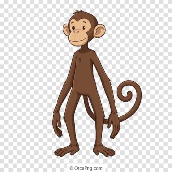 Friendly Brown Monkey Character