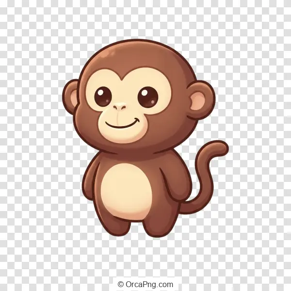 Charming Cartoon Baby Monkey