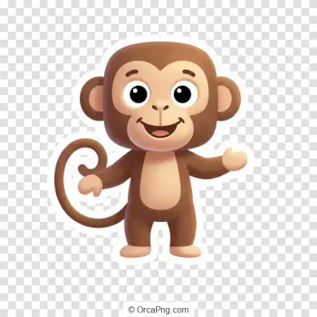 Cheerful Cartoon Monkey