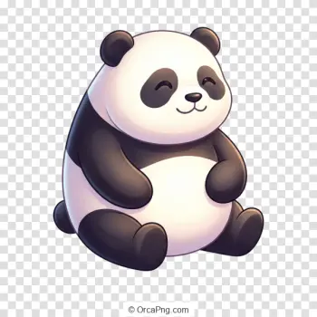 Happy Sitting Panda Illustration