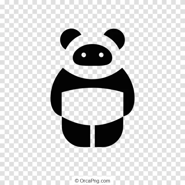 Minimalist Panda Silhouette