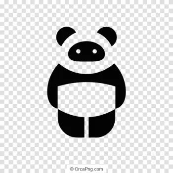 Minimalist Panda Silhouette