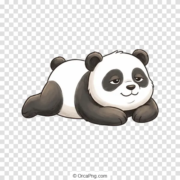 Sleepy Panda Cub Illustration