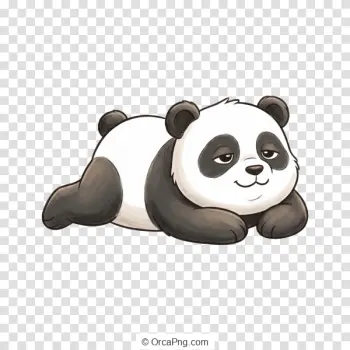 Sleepy Panda Cub Illustration