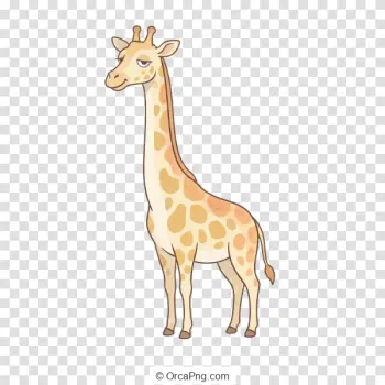 Gentle Cartoon Giraffe