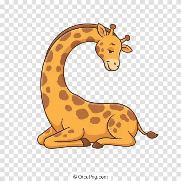 Content Sitting Giraffe