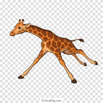 Galloping Cartoon Giraffe