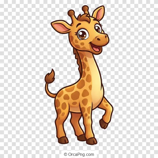 Cheerful Cartoon Baby Giraffe