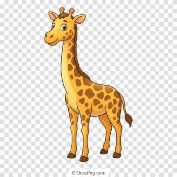 Friendly Cartoon Giraffe Standing