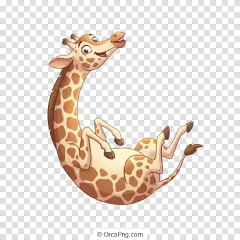 Playful Upside-Down Giraffe