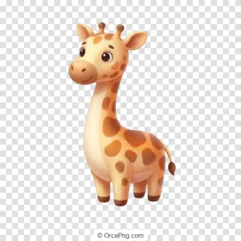 Charming Cartoon Baby Giraffe