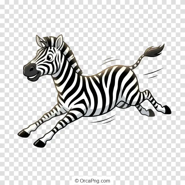 Galloping Cartoon Zebra