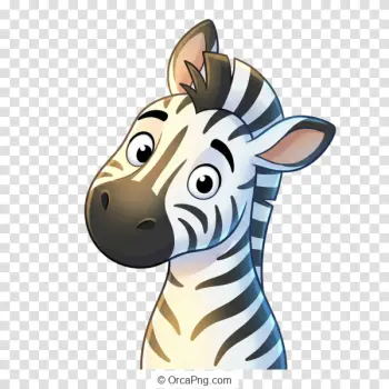 Friendly Cartoon Zebra Portrait