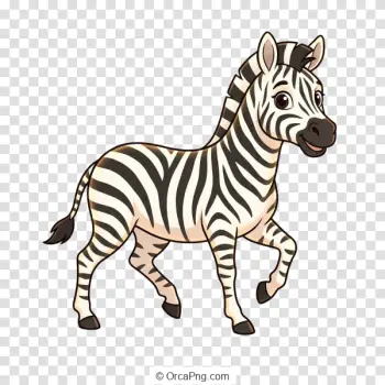 Friendly Striped Cartoon Zebra