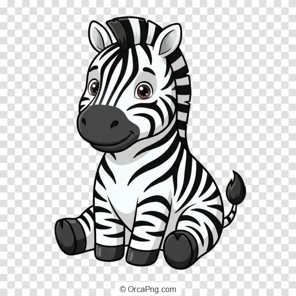 Adorable Cartoon Baby Zebra