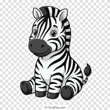 Adorable Cartoon Baby Zebra