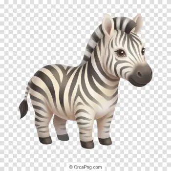 Charming Cartoon Zebra Foal