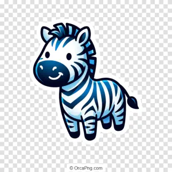 Cute Blue Striped Zebra
