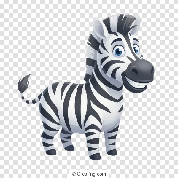 Smiling Striped Zebra Character