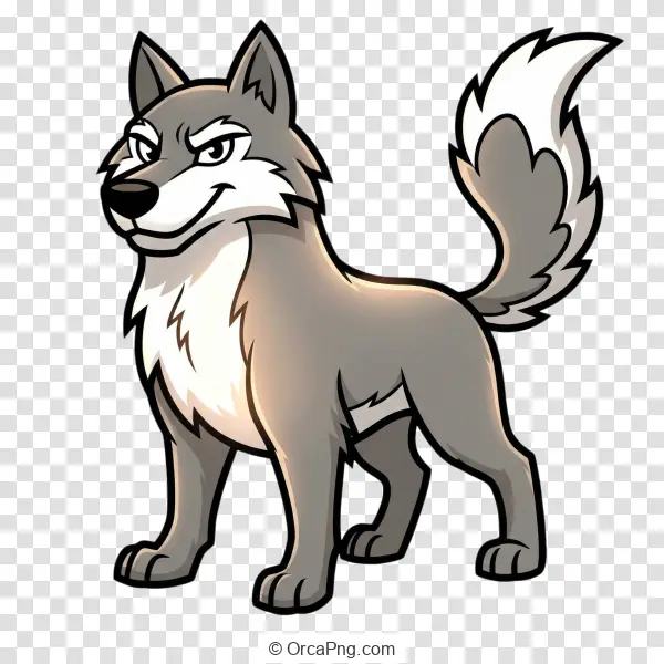 Sly Cartoon Wolf Character