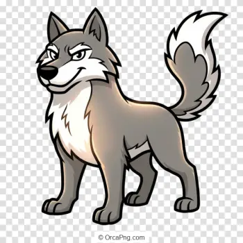 Sly Cartoon Wolf Character