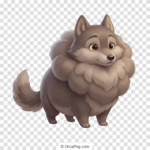 Adorable Cartoon Wolf Character