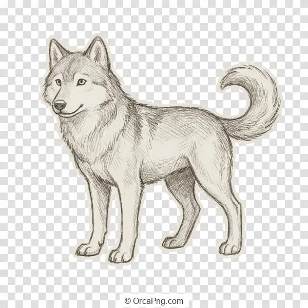 Majestic Gray Wolf Sketch