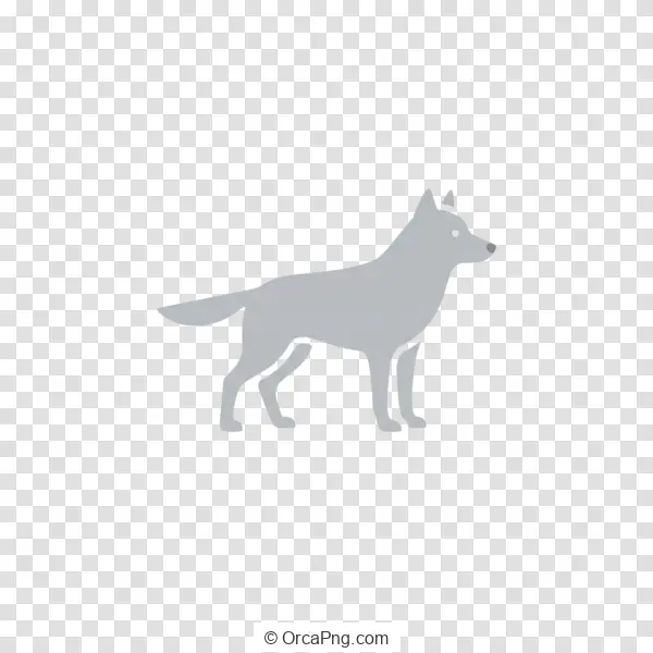 Minimalist Standing Canine Silhouette