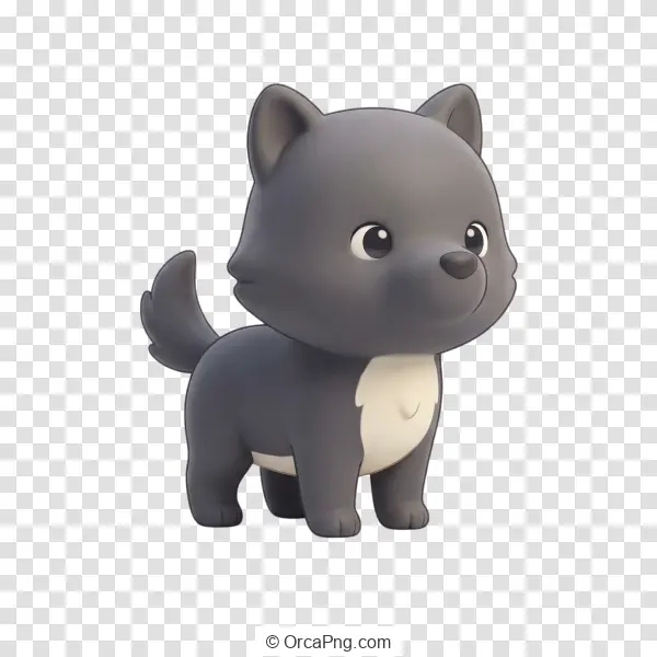 Charming Cartoon Wolf Pup