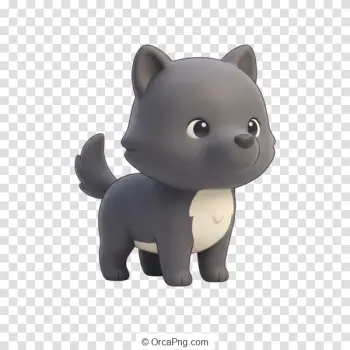 Charming Cartoon Wolf Pup