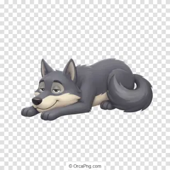 Relaxed Cartoon Wolf