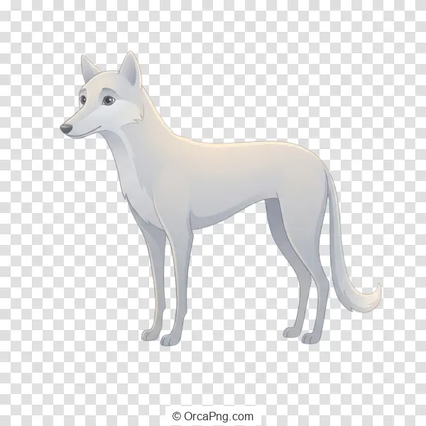Graceful White Wolf Illustration