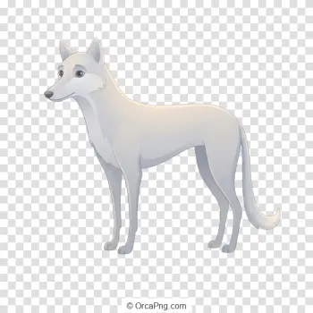 Graceful White Wolf Illustration