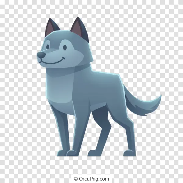 Charming Grey Wolf Character