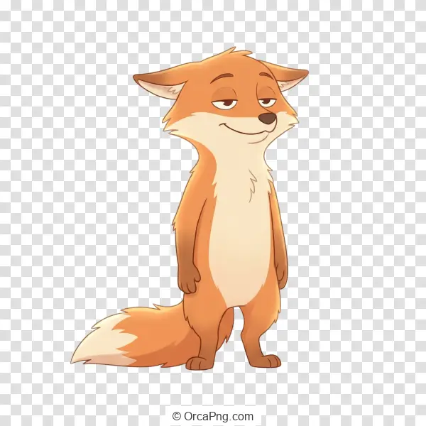 Sly Standing Cartoon Fox
