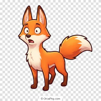 Startled Cartoon Fox