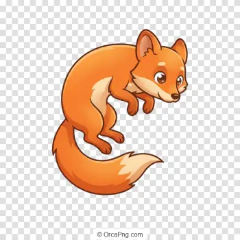 Charming Curled Fox Illustration