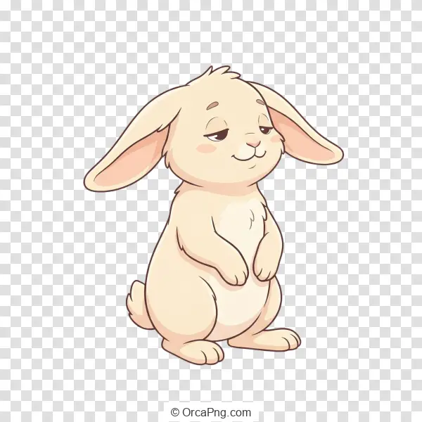 Gentle Cream Bunny Character