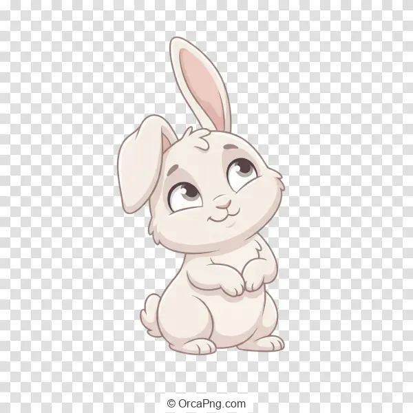 Curious Cartoon Rabbit