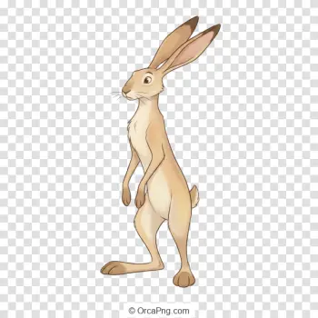 Alert Standing Hare Illustration