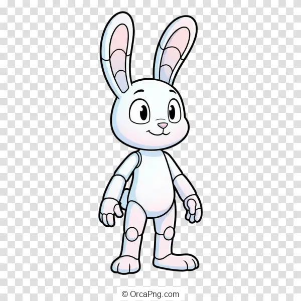 Articulated White Bunny Character