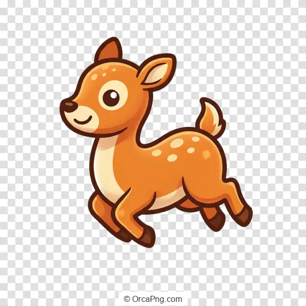 Bounding Baby Fawn Cartoon