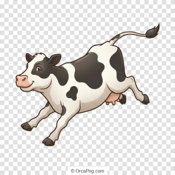 Playful Holstein Cow in Motion