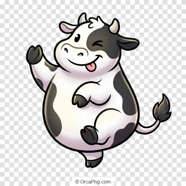Playful Winking Cartoon Cow