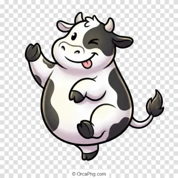 Playful Winking Cartoon Cow